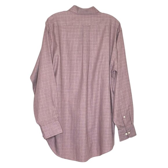 Men's IZOD Button Down Large 16 1/2 34/35 Maroon Long Sleeve Shirt - Picture 2 of 8